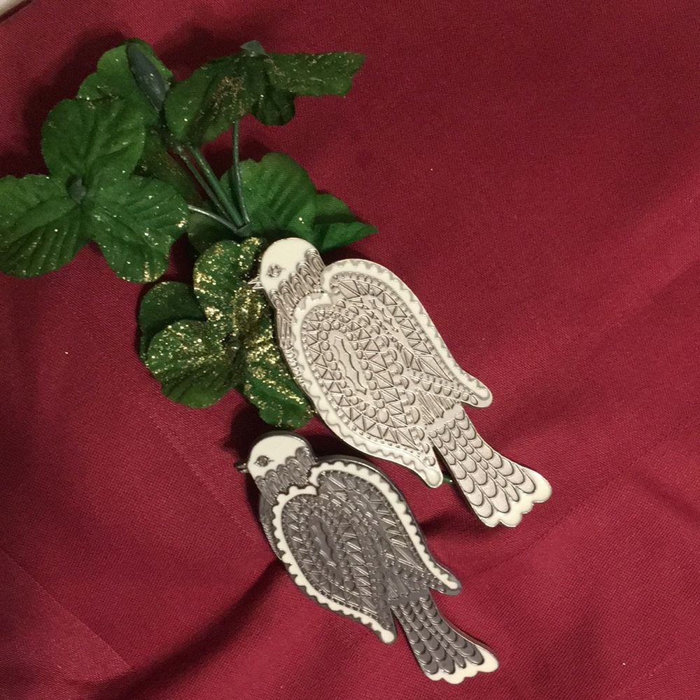 Neiman Marcus Turtle Dove Pair Of Xmas Gift/Tree Ornaments